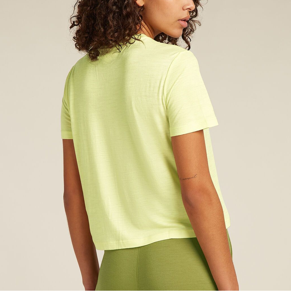 Women's T-shirt Merino Blend 150 Tech Lite SS Crop Tee Icebreaker Citrine