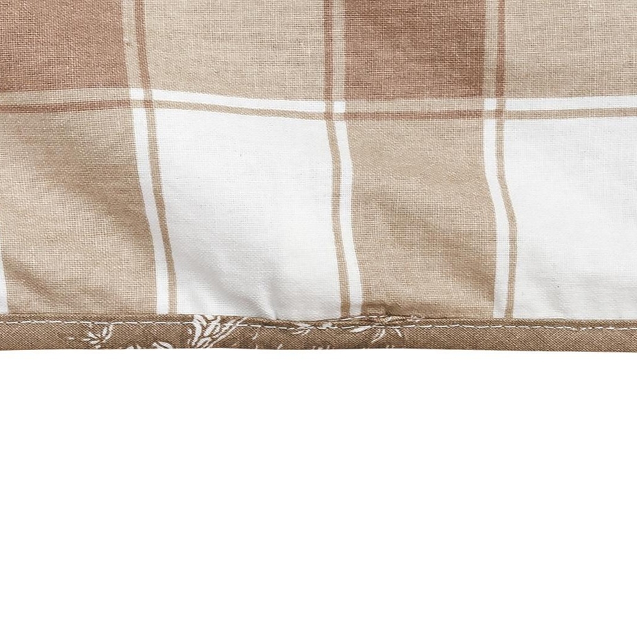 Cotton plaid bed linen beige