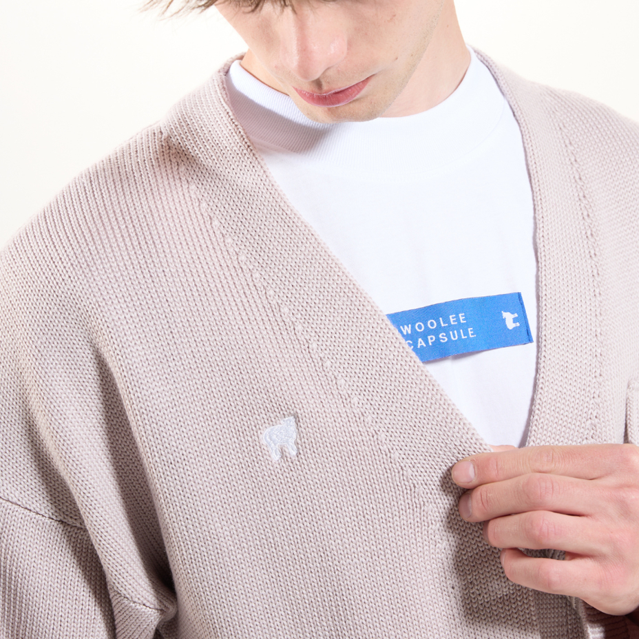 Merino Woolee Capsule wool cardigan beige
