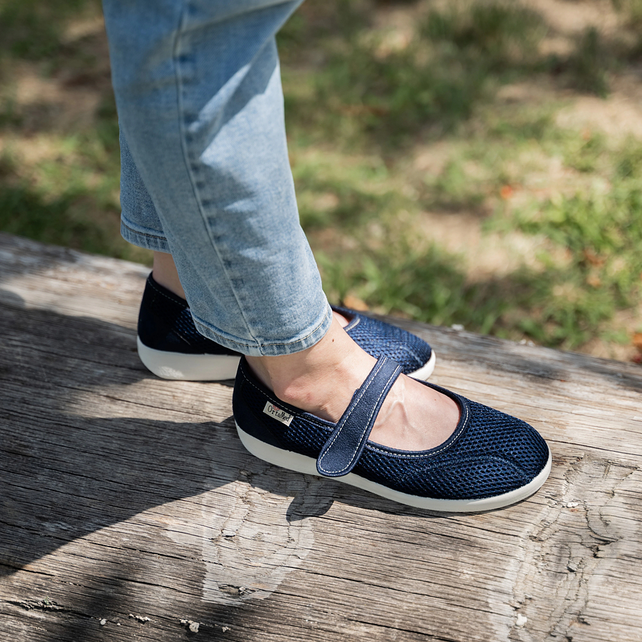 Women's Ballerina Velcro Comfort Pumps Blue