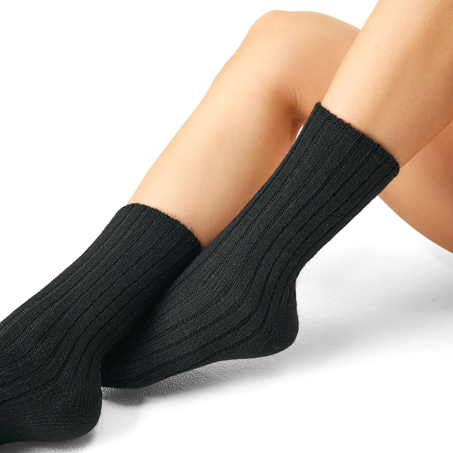 Loose Top Merino Socks Black