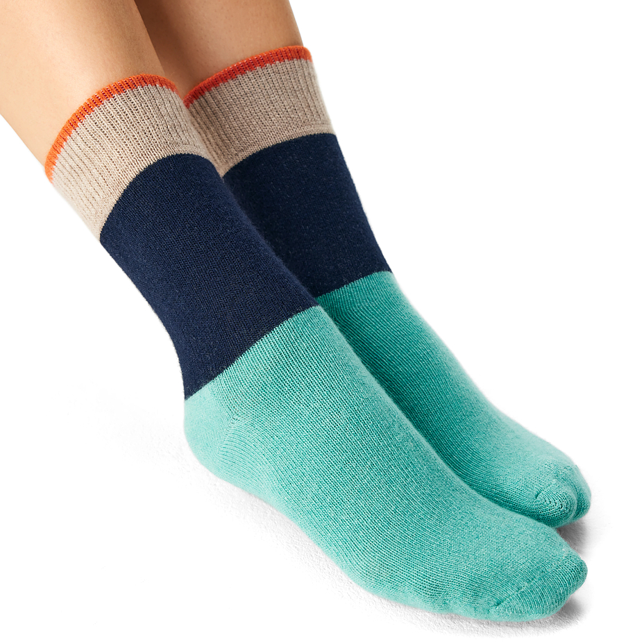 Merino Sheep Socks with Cashmere Turquoise