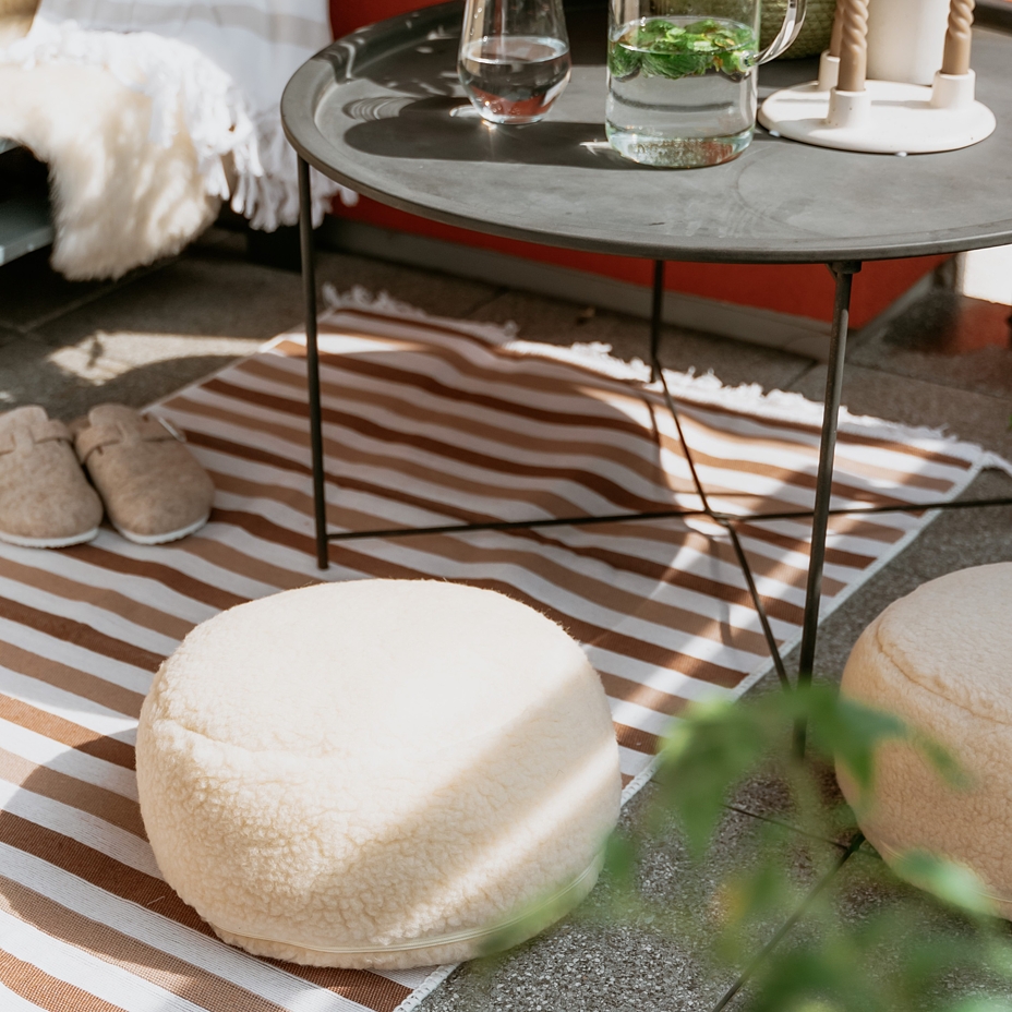 Cotton Rug Brown Stripe