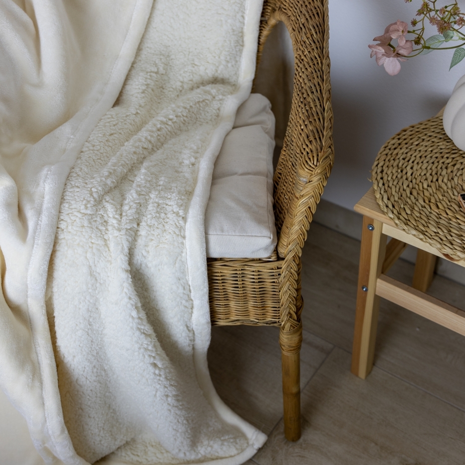 Micro plush blanket white