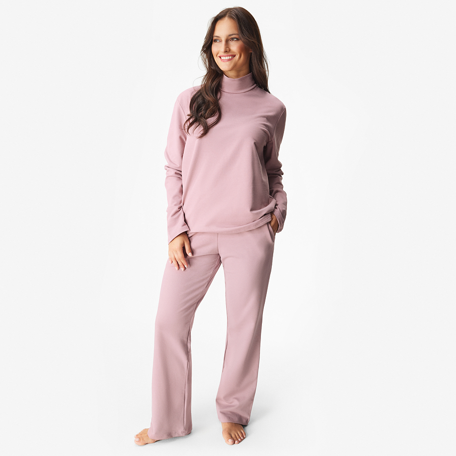 Women's cotton elastic waist sweatpants pink