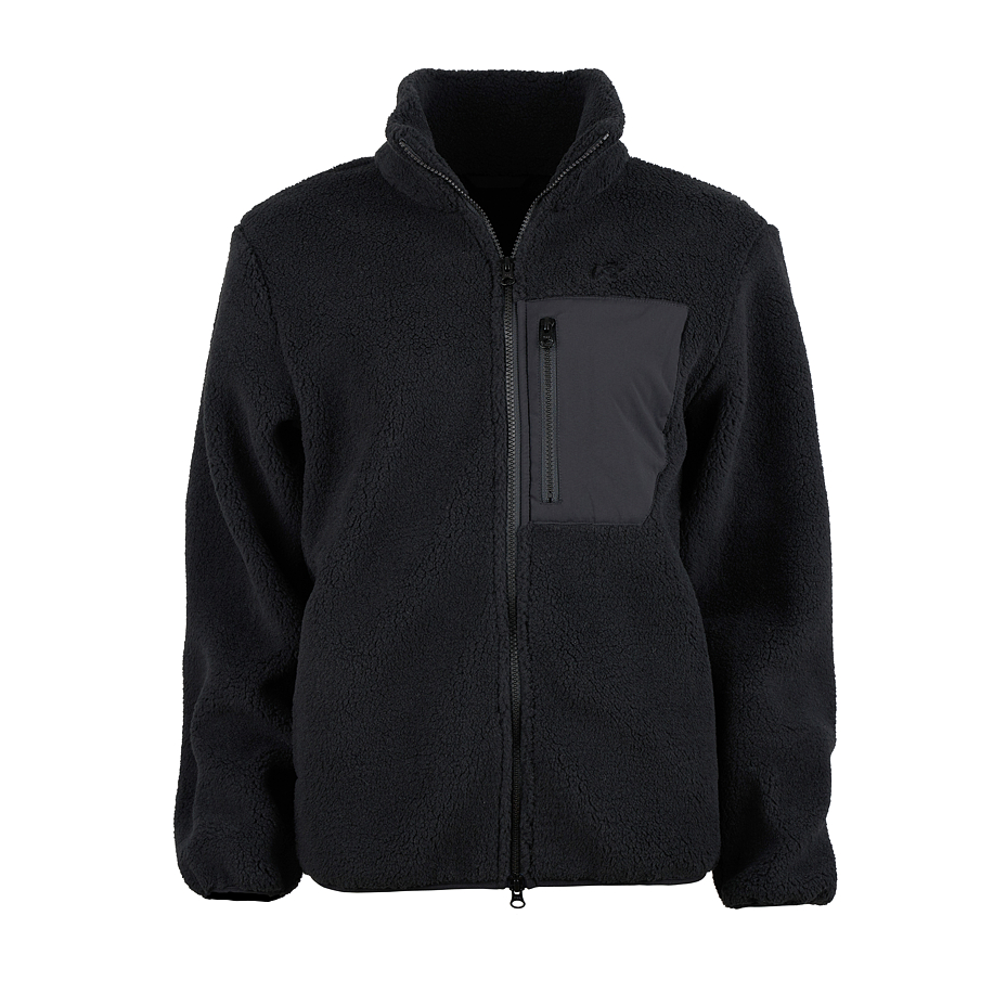 Women's fleece sweatshirt with two-way zipper black