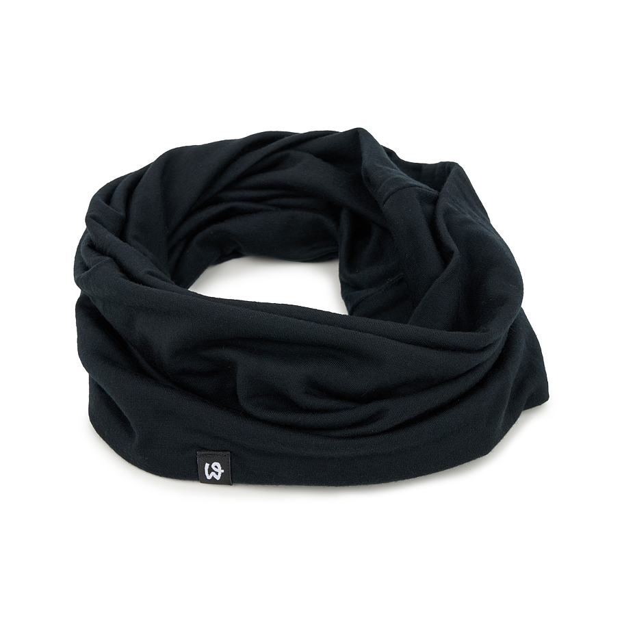 Thin Merino Woolee neck warmer black