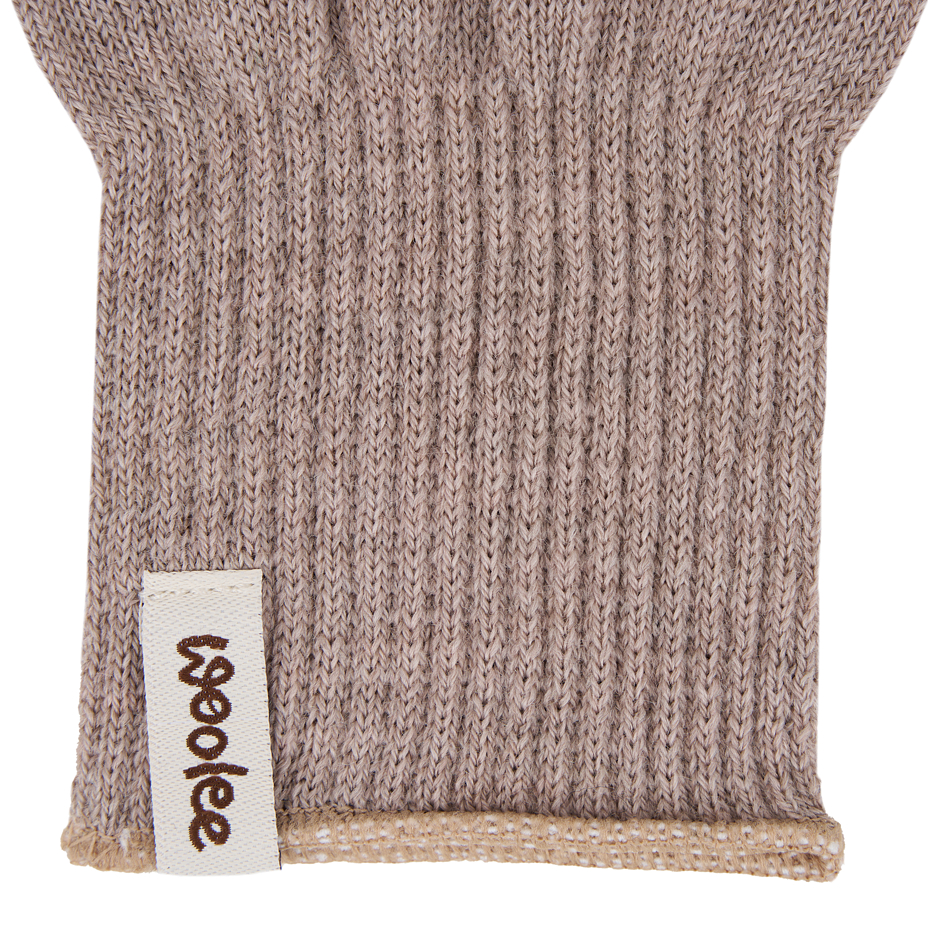 Merino fingerless gloves Woolee beige