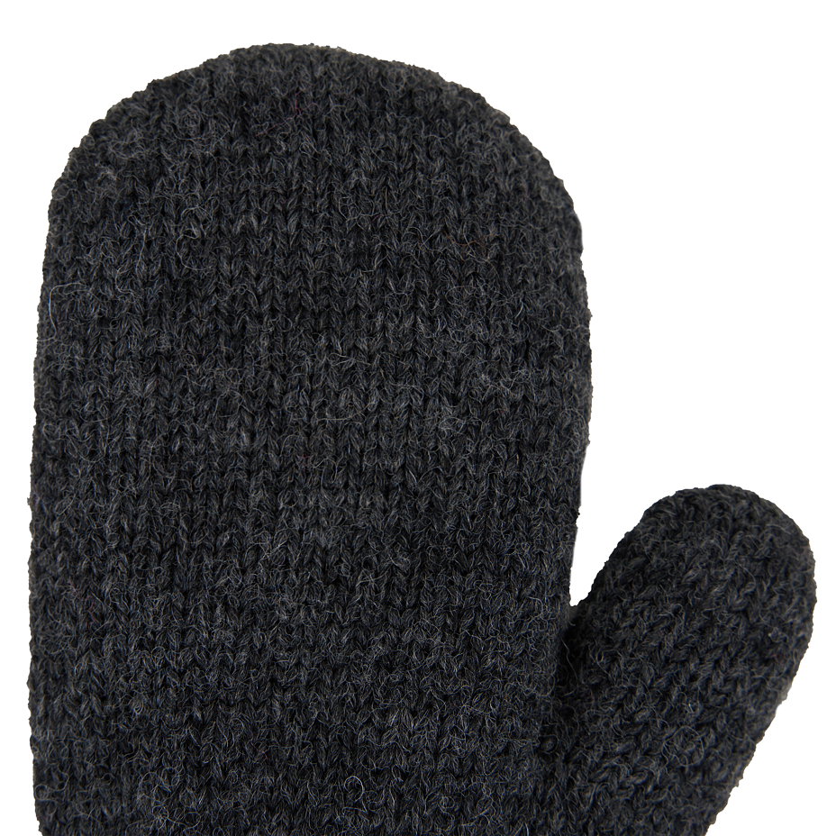 Children's woolen mittens with loop gray