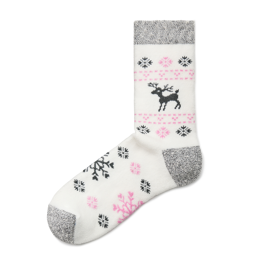 Socks with Merino sheep wool deer pink