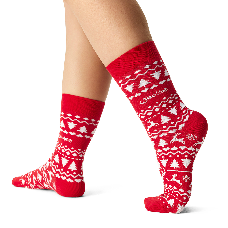 3 pairs of Christmas socks in a gift box