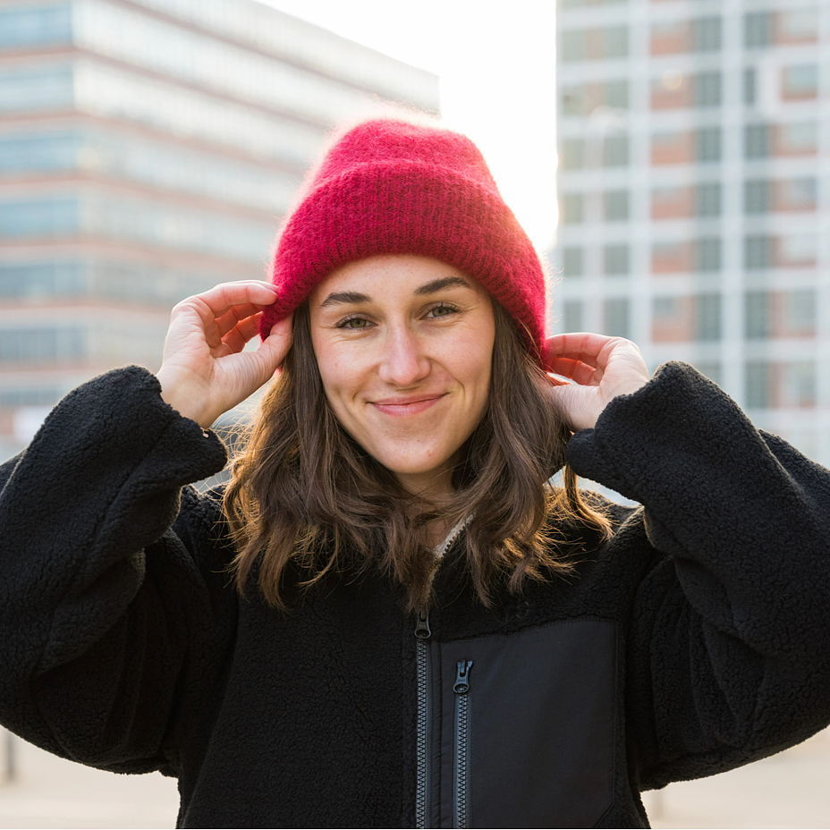 Mohair hat  Woolee Capsule red