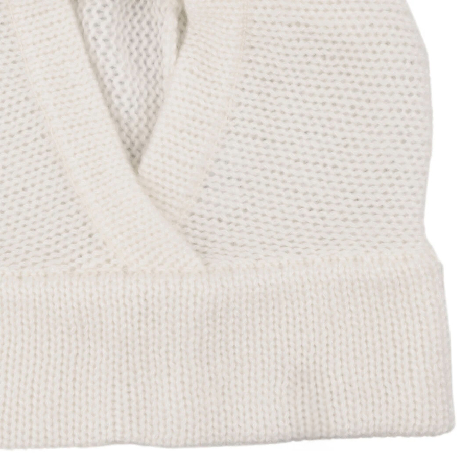 Vlnka Wool Knitted Hood White