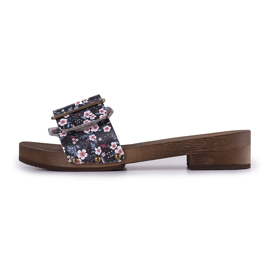 Women's Low Heel Clogs Floral