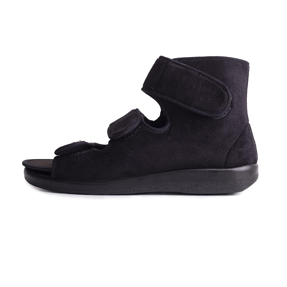 Open-Toe Bandage High Top Shoes Black