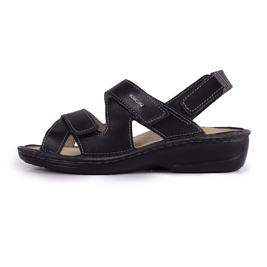 Women's Alena Orthopaedic Leather Sandals Black
