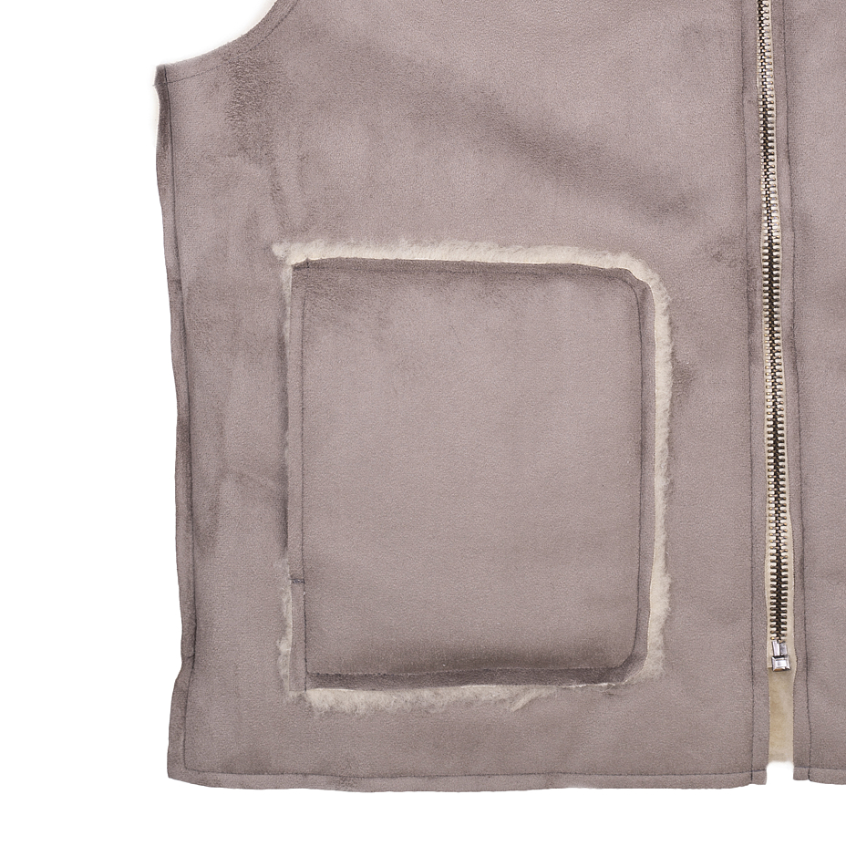 Suede Wool Vest Grey