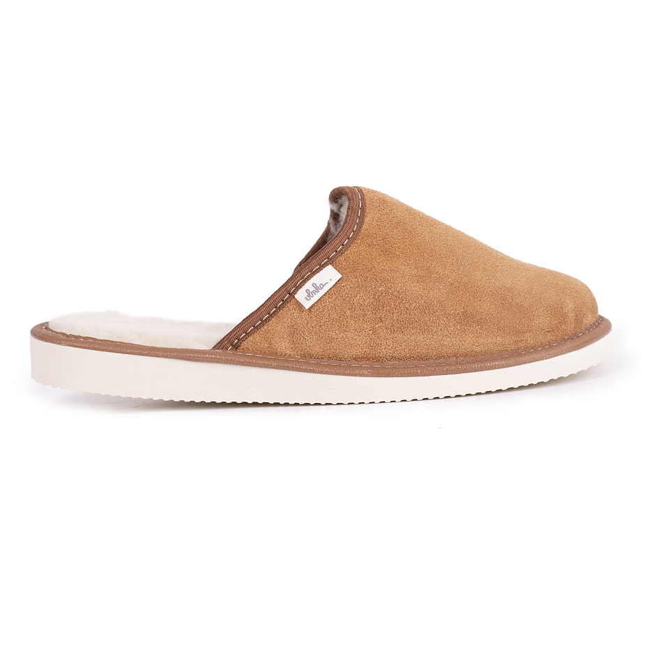 Women's Leather Slippers with Wool Lining