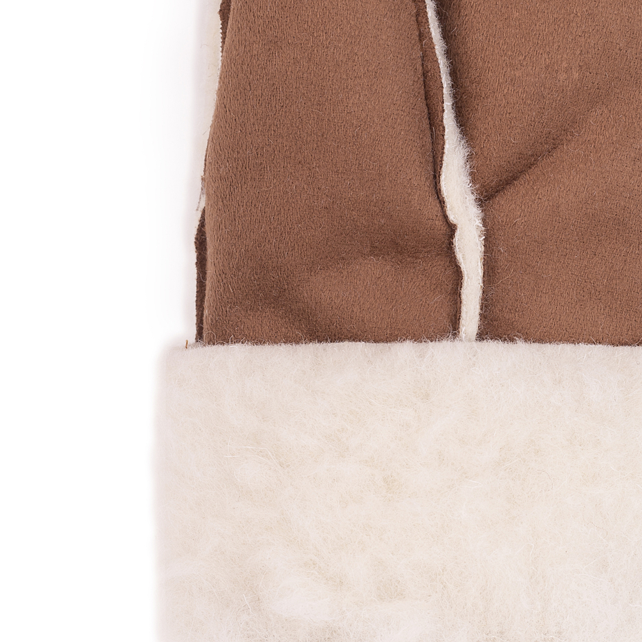 Wool velour mittens Brown