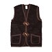 Wool Toggle Tie Vest Dark Brown