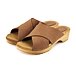 Women's summer leather clogs, brown