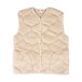 Women's wool vest with raised pattern beige