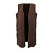 Long Merino vest with pockets brown