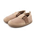 Kids’ Lele Leather Slippers with Wool Lining Beige