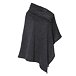 Wool Poncho with Collar Dark Grey