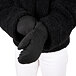 Waterproof sheep wool mittens black