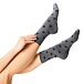 Bamboo socks with loose top, flower, gray