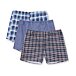 Men's flannel boxers with pattern 3 pairs blue