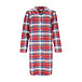 Women's flannel nightgown, checkered, orange-blue
