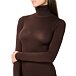 Women's turtleneck with long sleeves modal with cashmere brown