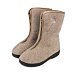 Women's sheep wool zip-up boots beige