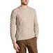 Men's wool sweater with round neckline beige