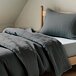 Muslin bed linen with zipper gray