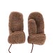 Kids’ Wool Mittens with String Brown