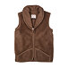 Wool Vest with Collar Brown