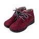 Women's Blanka Leather Ankle Boots with Wool Felt Red