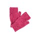 Wool Knitted Fingerless Gloves Striped Pink
