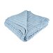 Merino wool knitted blanket blue