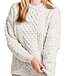 Women's Merino wool sweater with traditional pattern cream