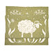 Merino wool blanket with sheep green