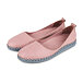 Women's leather ballerinas Melisa in pink with a grey sole