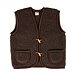 Children's sheep wool vest with buttons brown
