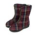 Women's sheep wool zip-up boots, burgundy checkered