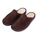 Men's Leather Summer Slippers Dark Brown