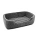 Wool pet bed with high edge dark grey