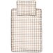 Cotton plaid bed linen beige
